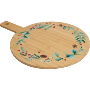 Vánoční servírovací prkénko z bambusu Věnec II