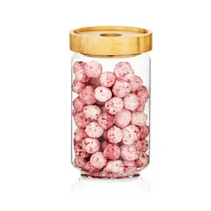 4Home Skleněná dóza na potraviny s víkem Bamboo Style, 800 ml, 800 ml