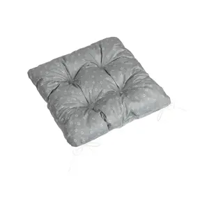 Bellatex Sedák Adéla prošívaný Pnoucí kvítek šedá, 40 x 40 cm