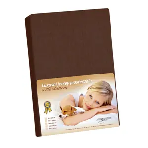Bellatex Jersey prostěradlo s elastanem hnědá, 200 x 220 cm