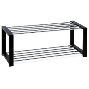 Botník 2 patra, černá, 80 x 30 x 32 cm, 2 patra