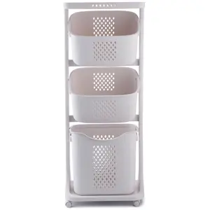 4Home Univerzální úložné koše na kolečkách TRIS, 3 patra , 3 patra