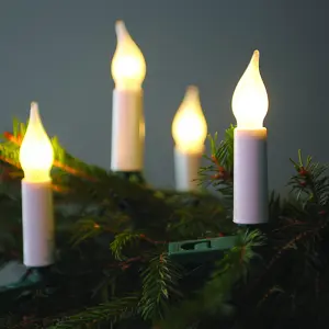 Světelný řetěz Plamen bílý, 16 LED žárovek Filament, prodloužení