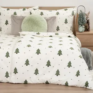 4Home Flanelové povlečení Little Trees, 160 x 200 cm, 70 x 80 cm