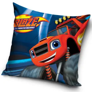 Carbotex Povlak na polštářek Plamínek a Čtyřkoláci Rudý Monster Truck, 40 x 40 cm