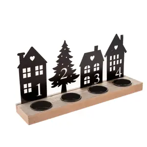 Kovový adventní svícen, 30 cm