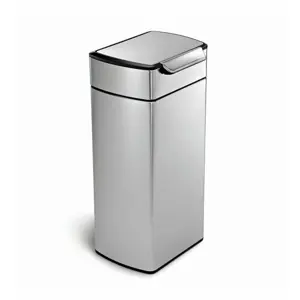 Dotykový odpadkový koš Simplehuman – 30 l, hranatý, matná nerez ocel, FPP, 30 l