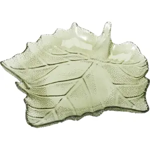 Skleněný tác List 26,3 × 25,5 × 4 cm, zelená