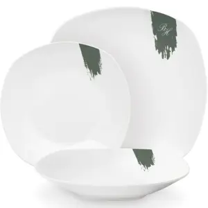BerlingerHaus 18dílná sada talířů Matte Green, bílá-zelená