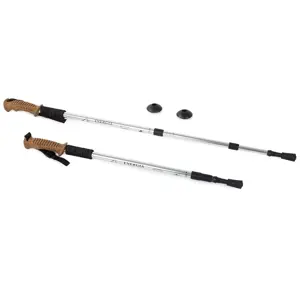 Nordic walking hole s korkovou rukojetí, stříbrná