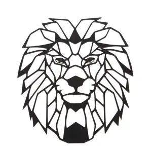 Dřevěná vyřezávaná dekorace na zeď Lev, 39 x 37 x 1 cm