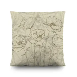 AG Art Polštářek Máky béžová, 45 x 45 cm