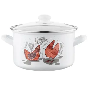 Emalia Pleszew Smaltovaný hrnec s poklicí Rubinka, 20 cm, 3,7 l, pr. 20 cm