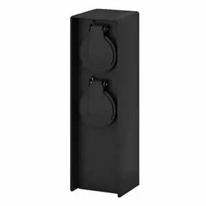 Solight PG04 Zahradní sloupek IP44, plast, 2 zásuvky, hranol, černá