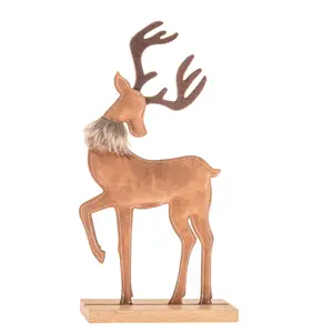 Vánoční dekorace Jelen z umělé kůže 29 cm, var. II
