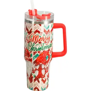 Vánoční termohrnek Merry Christmas 1,2 l, červená