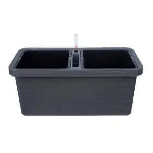 Samozavlažovací truhlík Berberis DUO, antracit, Plastia, 78 cm