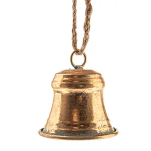 Kovový zvonek 7,5 cm, barva zlatá, rustik