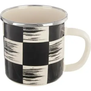 Hrnek smalt ŠACHOVNICE Lem 0,41 l, pr. 8,8 cm