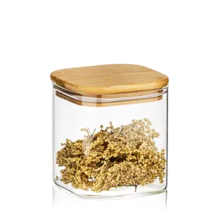 4Home Skleněná dóza na potraviny s víkem Bamboo, 550 ml, 550 ml