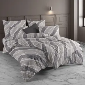 BedTex Bavlněné povlečení Talia šedá, 135 x 200 cm, 80 x 80 cm, 135 x 200 cm, 80 x 80 cm