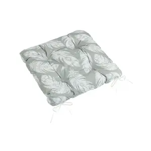 Bellatex Sedák Adéla prošívaný Pírka šedá, bílá, 40 x 40 cm