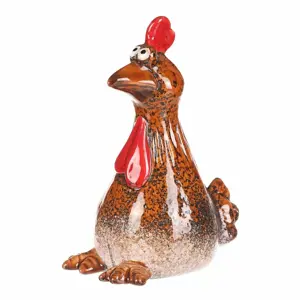 Zahradní dekorace na plot Slepice, 8 x 8 x 16 cm, keramika, 16 cm