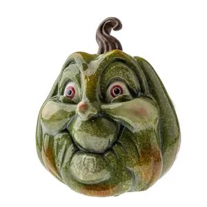 Podzimní dekorace Dýně s tváří, 27 x 30 cm, magnesium