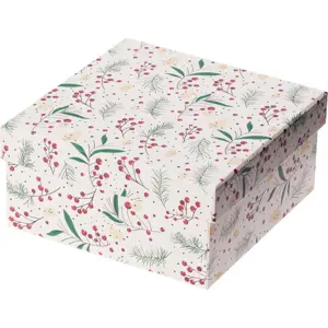 Dárkový vánoční box, bílá, 14,5x7x14,5cm