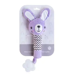 Pískátko / kousátko babyted Zajíček plyš 25 cm, fialová