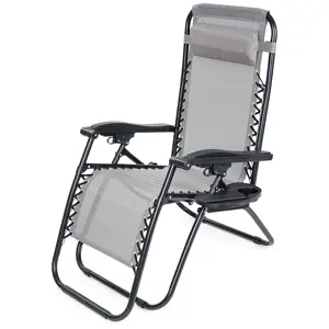 4Home Zahradní plážové polohovací křeslo Relax, šedá