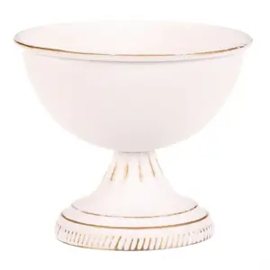 Aranžovací kovový kalich, bílá, 13 x 13 x 11 cm