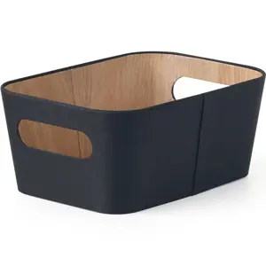 Kitchisimo Sada 2 úložných košíků 26 × 18 × 11 cm, černá, S