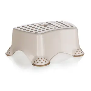 Keeper Plastový taburet mini krémový protiskluzový stohovatelný 40 x 28 x 14 cm