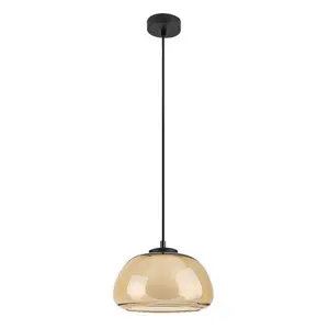 Rabalux 72273 moderní závěsný lustr Elowen, jantarová, G9, 1x max. 5W