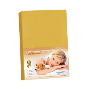 Bellatex Jersey prostěradlo s elastanem hořčicová, 180 x 200 cm