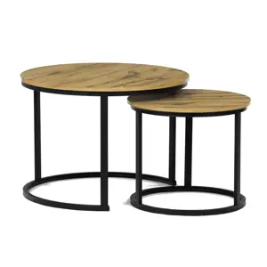Sada konferenčních stolků, divoký dub, 2 ks