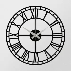Nástěnné hodiny Enzoclock - S002 Black, 48 x 48 cm